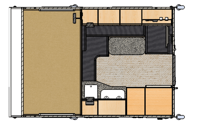 truck bed camper floorplan