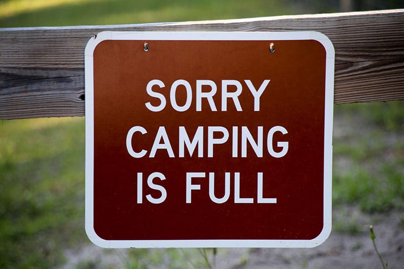 Sorry Camping is Full