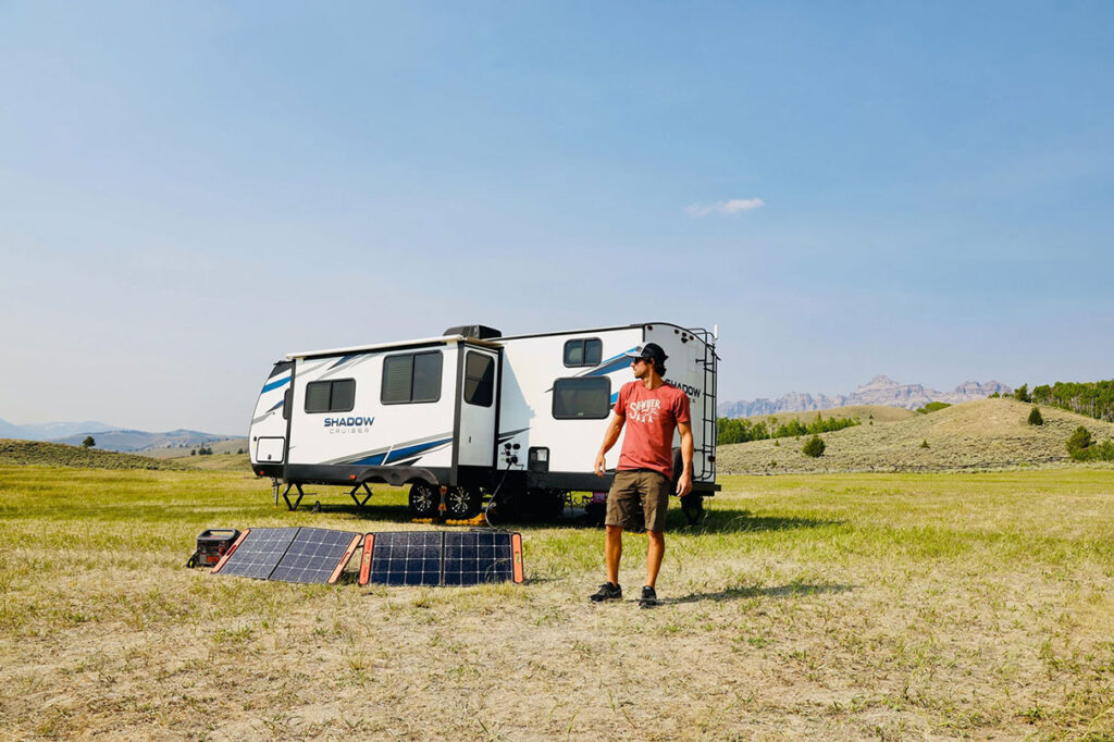 RV with solar panels