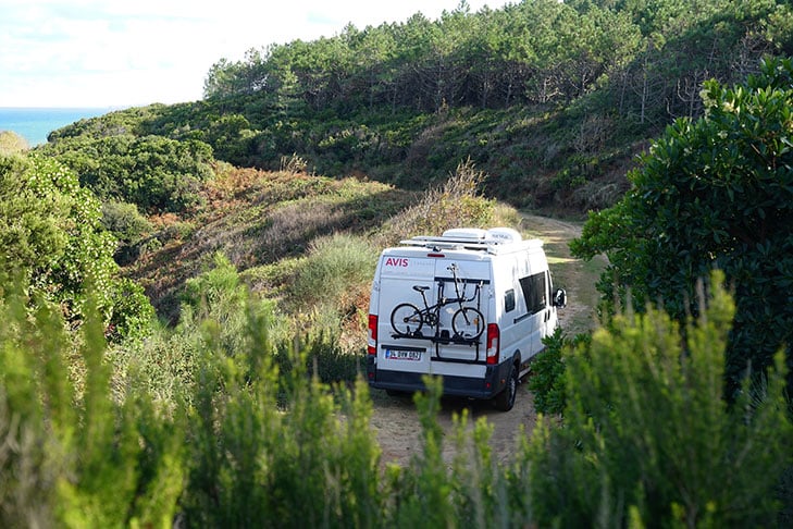 RV carrying a bicycle