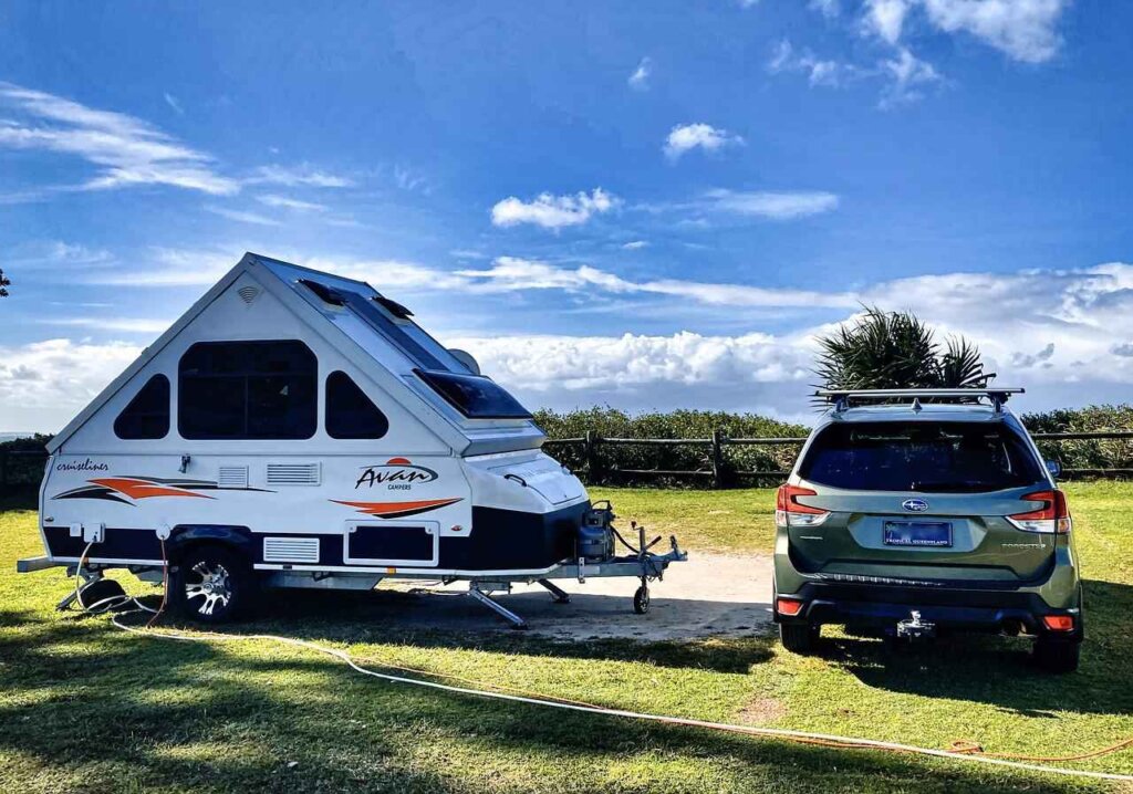 A frame pop up camper