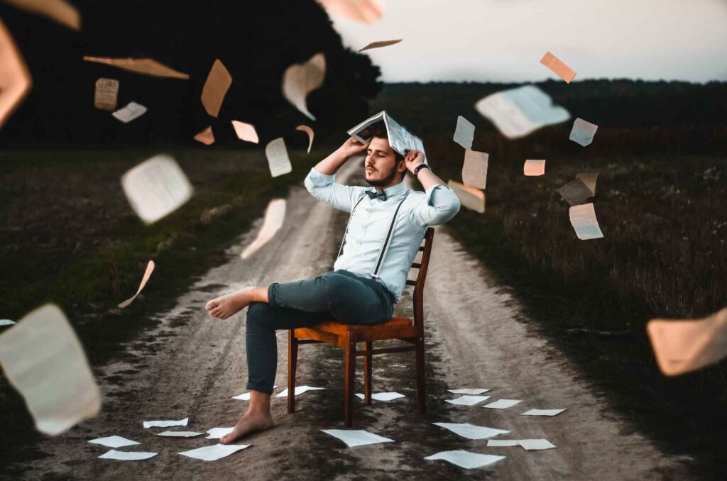 man sitting on chair