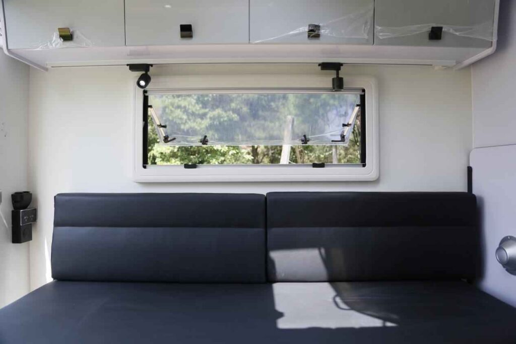 toy hauler couch and window