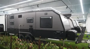 Ecocampor off-road caravan on display in the factory showroom — OEM, ODM and white label supply for Australian dealers