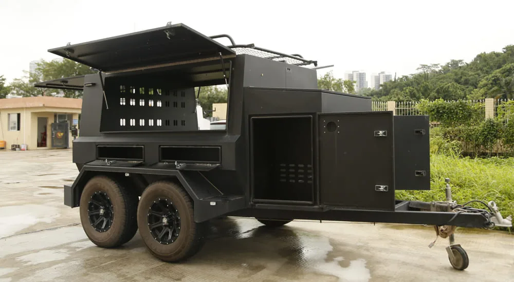 Ecocampor heavy-duty tradesman trailer with tool storage and all-terrain tyres